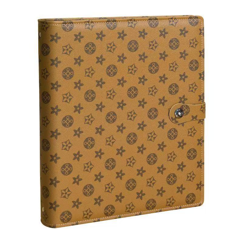 Family Document Storage Bag: Leather Magnetic Buckle A4 Album for Certificates, Receipts & Documents