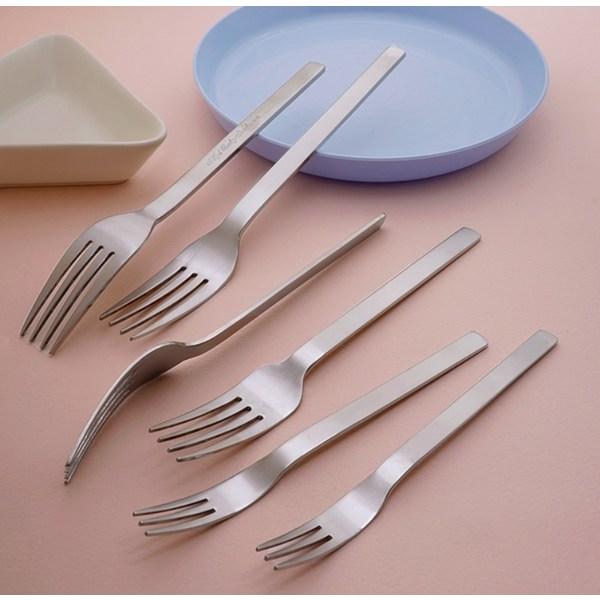 Table Art Smart Tea Fork, Silver, 5 Pieces, Korean Popular Tableware