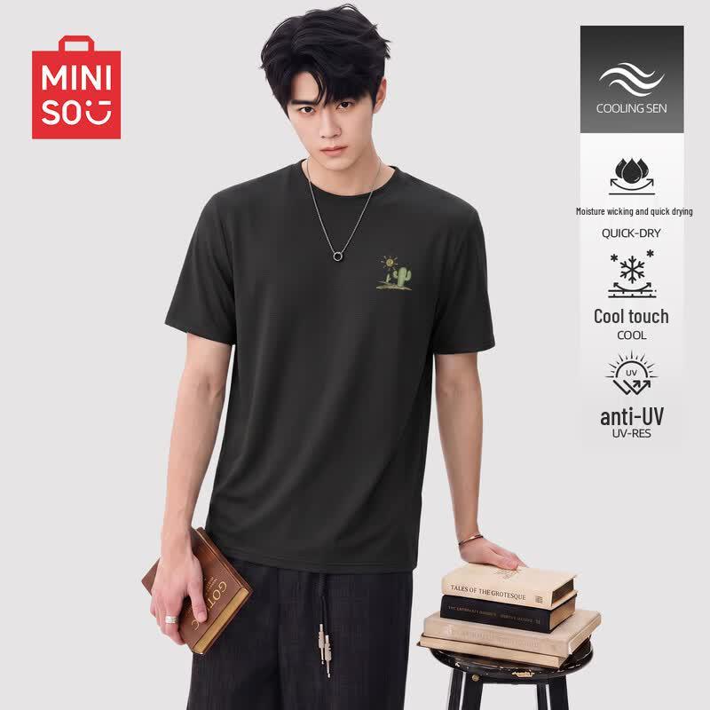MINISO Men's Simple Breathable Short-Sleeve T-Shirt
