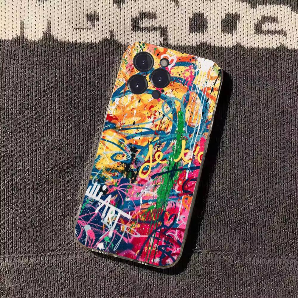 Colorful graffiti Phone Case for iPhone 11Pro 13 12 11 Pro Max 16e 17 Air 16 15 14 Plus 11ProMax