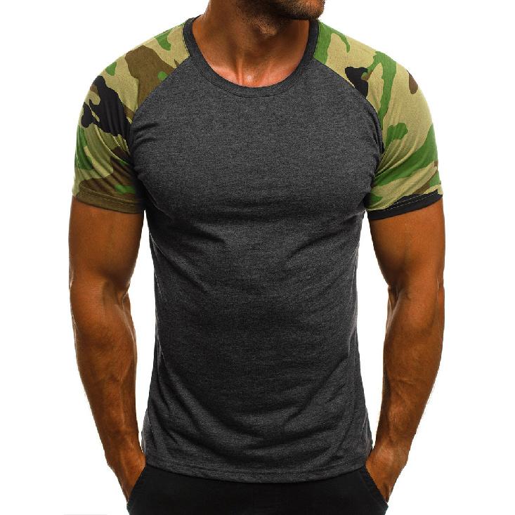 Men'S Sports Work Base Daily Wear T-Shirt Summer Men'S Solid Color Slim Fit Casual T-Shirt Short Sleeved Top