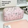 Pencil Bag Capybara Pink Transparent Large Capacity Cute Stylish Storage Pouch Student Portable Stationery Organizer
