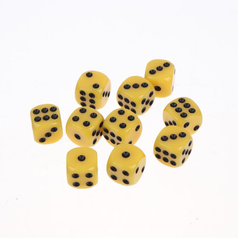 10Pcs Colorful Dice Acrylic Round Corner Cubes Dot Drinking Game Dice Accessories