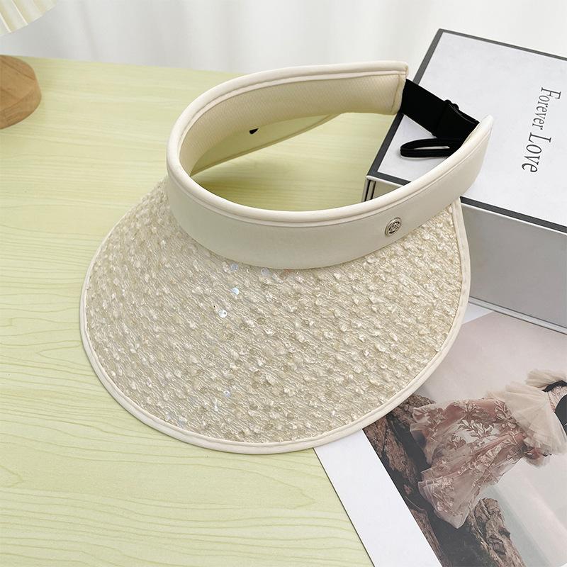 Sequined sunshade empty top hat Children's summer outdoor travel sunscreen empty top hat Small and versatile sun hat