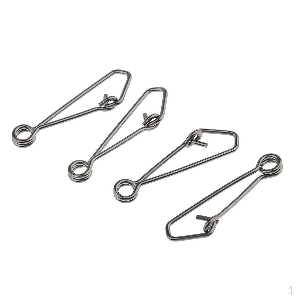 50 Pcs Fishing Hook Swivels Stainless Steel Snatch u0026 Connection Terminal Tackle Snaps