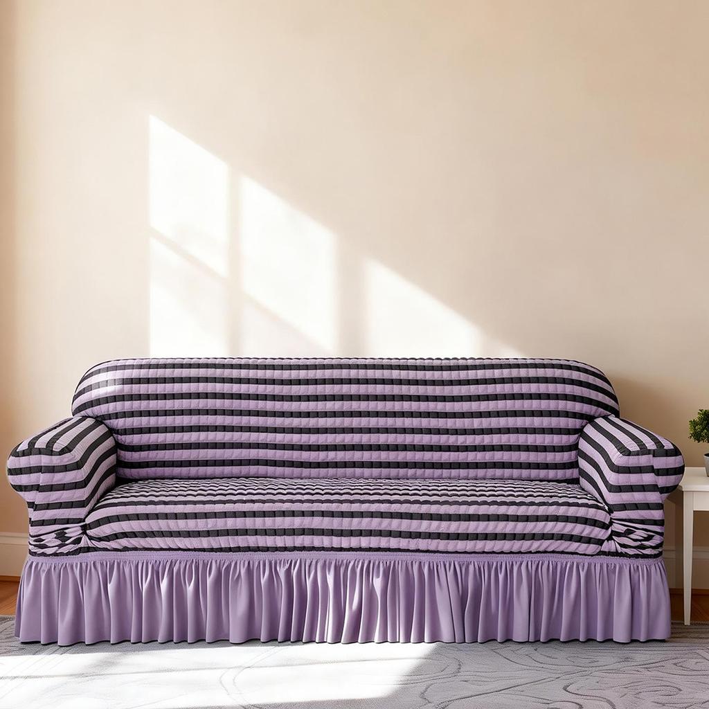 Marke Bird Koreanische Spitze Rüschen Bubble-Gaze Rutschfester Sofabezug, Vollständiger elastischer Wickel, Einfarbig, Koreanischer Stil.