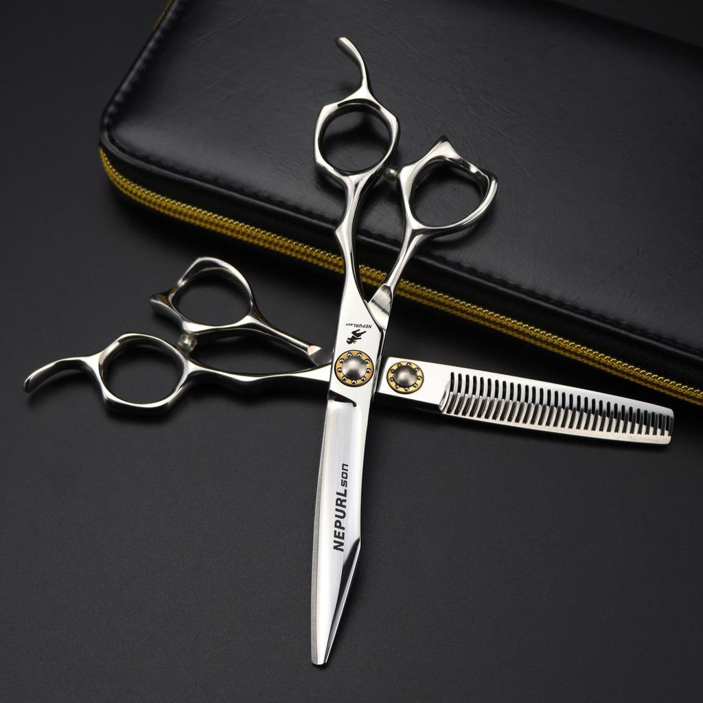 6.0-Inch Nipsun Hairdressing Scissors Set: Straight Shears, Thinning Shears, Barber Scissors, Bangs Scissors FXY-13