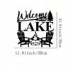 Vintage Welcome To The Lake Metal Sign Wall Art Decor Rustic Cabin Gift