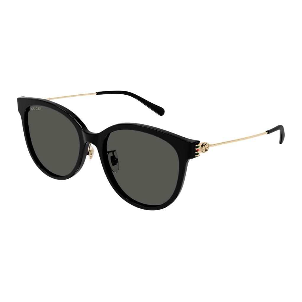 

GUCCI Original Design Sheet Metal Round Sunglasses Unisex Couple Black 56 чёрный