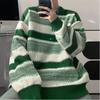 Autumn Winter New Style Lazy Style Sweater For Men Trendy Striped Design Sense Loose High End Knitwear Top