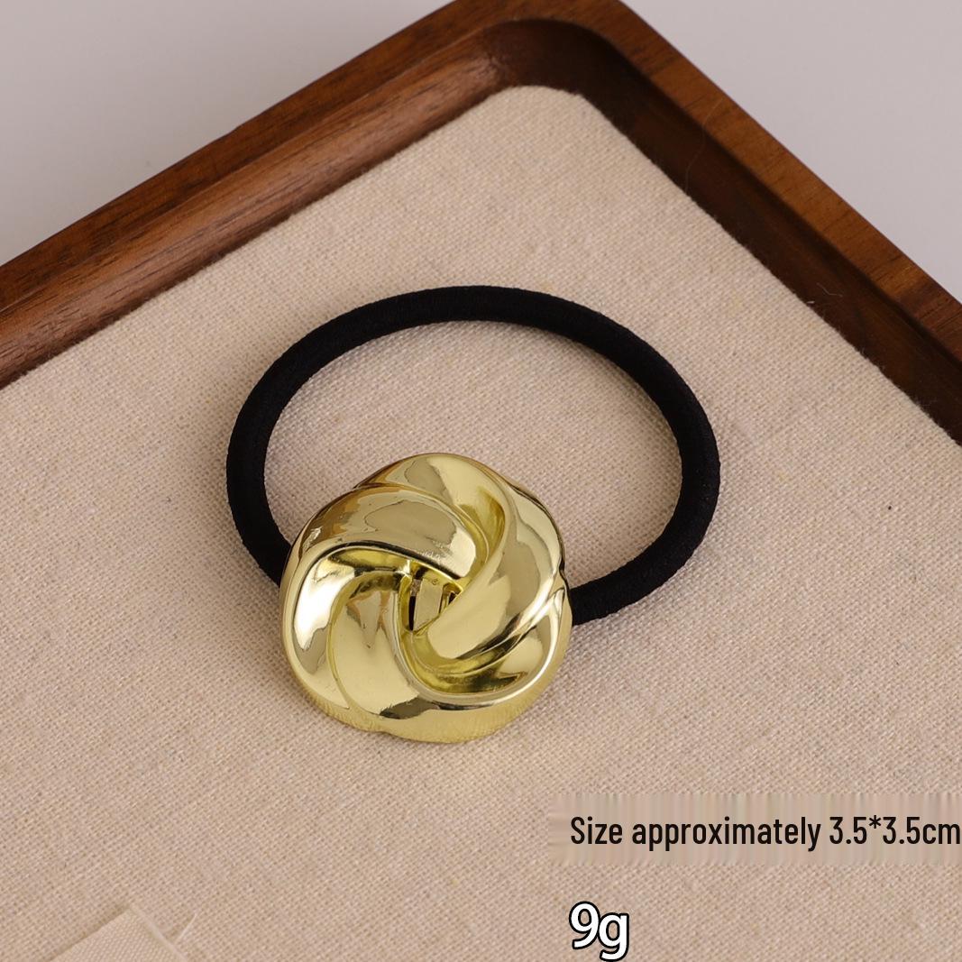 

Минималистичная геометрическая металлическая тисненая резинка для волос - Универсальный ретро-стиль