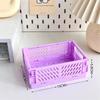 Cute Ins Folding Plastic Storage Rack Organizer Box Student Portable Desktop Food Toy HandAccount Tape Stationery Storage Basket