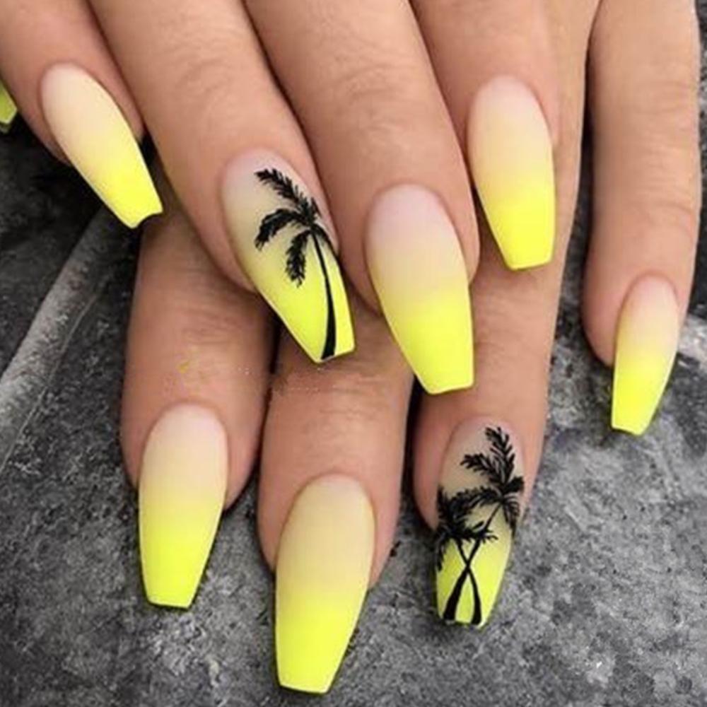 Coconut Print Nails for Summer Glam