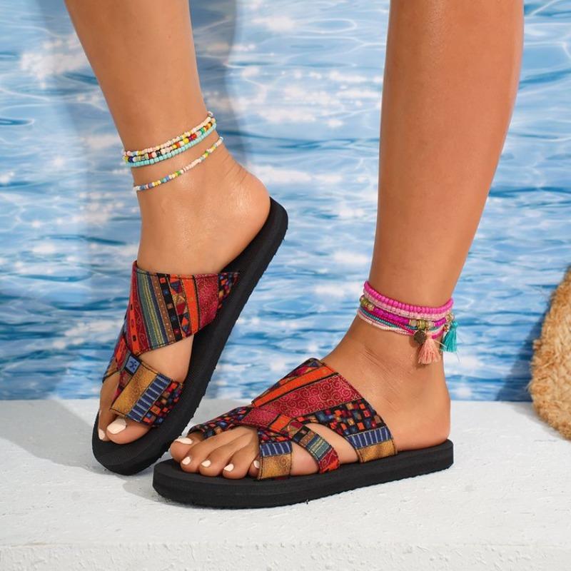 New Shoe Cover Toe One-foot Light and Comfortable Flat Fish-mouth Beach Cool Slippers Women's Shoes