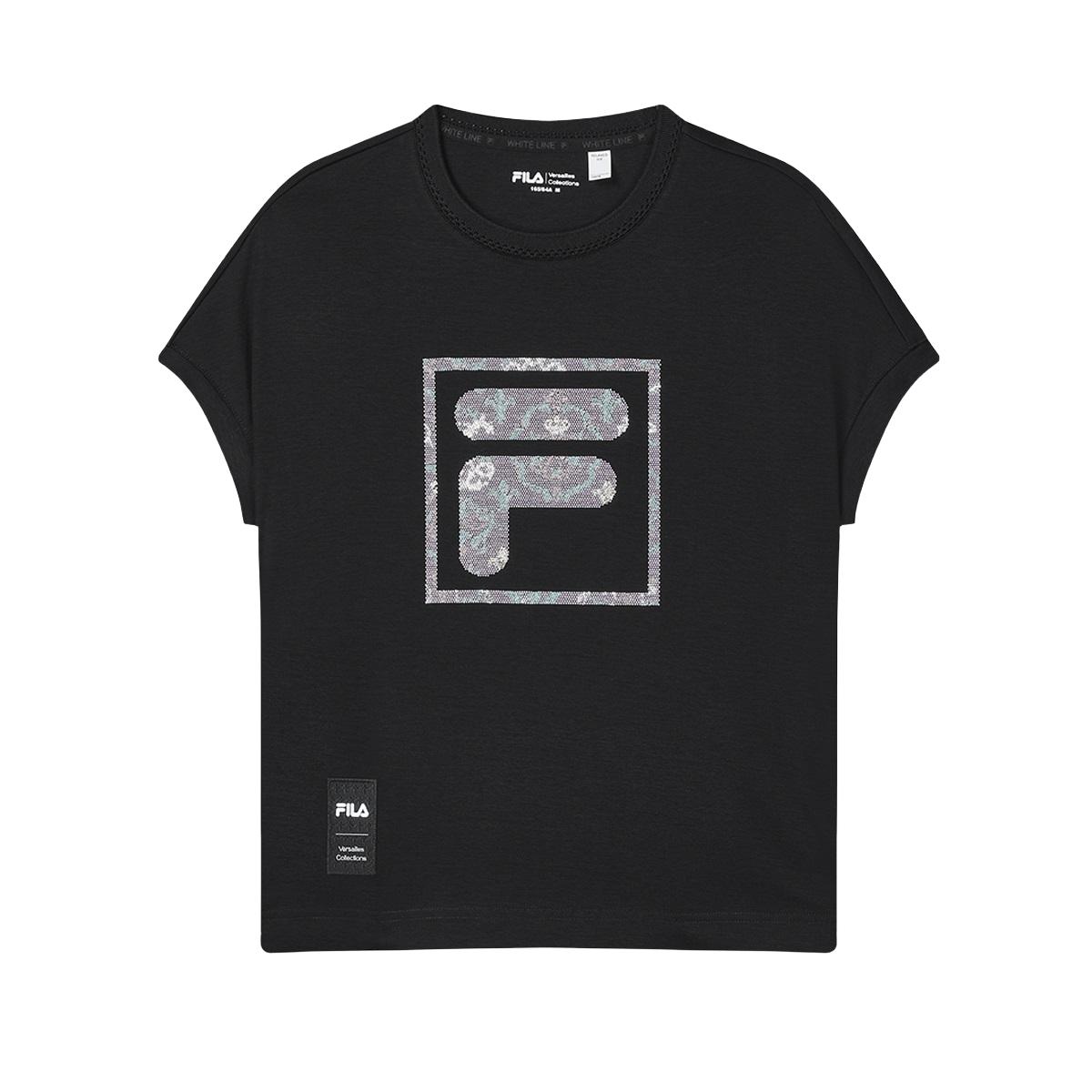 

New FILA SS24 Set in Sleeve T Shirt Women s Black F11W428101FBK 160/80A/S