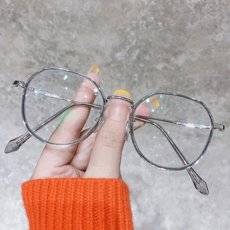 Finished Myopia Glasses Women Round Nearsighted Eyewear with Minus Degree -0.5 to -6 Diopter for Clear Vision