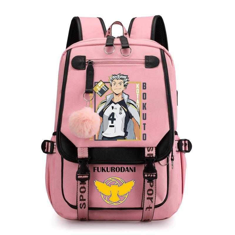 Anime volleyball teenager peripheral printing middle school student schoolbag outdoor large-capacity backpack