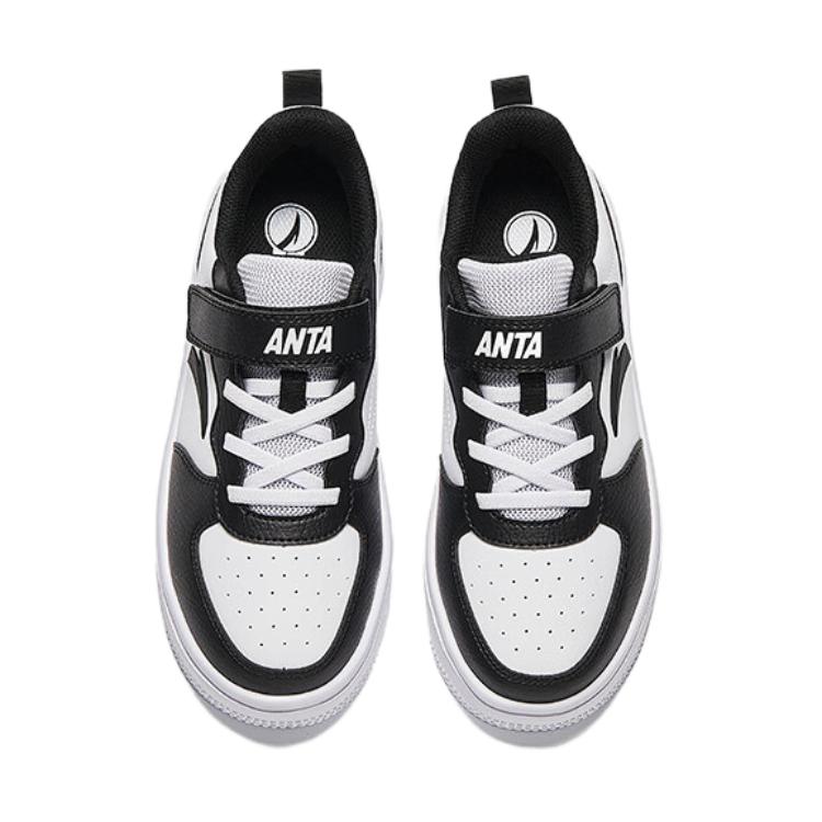 Anta Comfortable Non-Slip Durable Low-Top Kids Skate Shoes Kids Sneakers White Black A332418004H-4