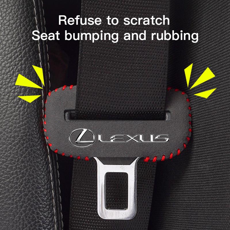 Leather Car Seat Belt Clip Protector Cover Anti-Scratch Buckle For Lexus IS250 IS200 CT200h GS300 LS430 RX450h LX570 IS300 ES300