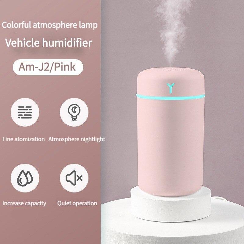 

1 шт. портативный 390 мл увлажнитель воздуха ароматерапия увлажнитель для дома автомобиль USB распылитель со светодиодной цветной ночной лампой очиститель розовый