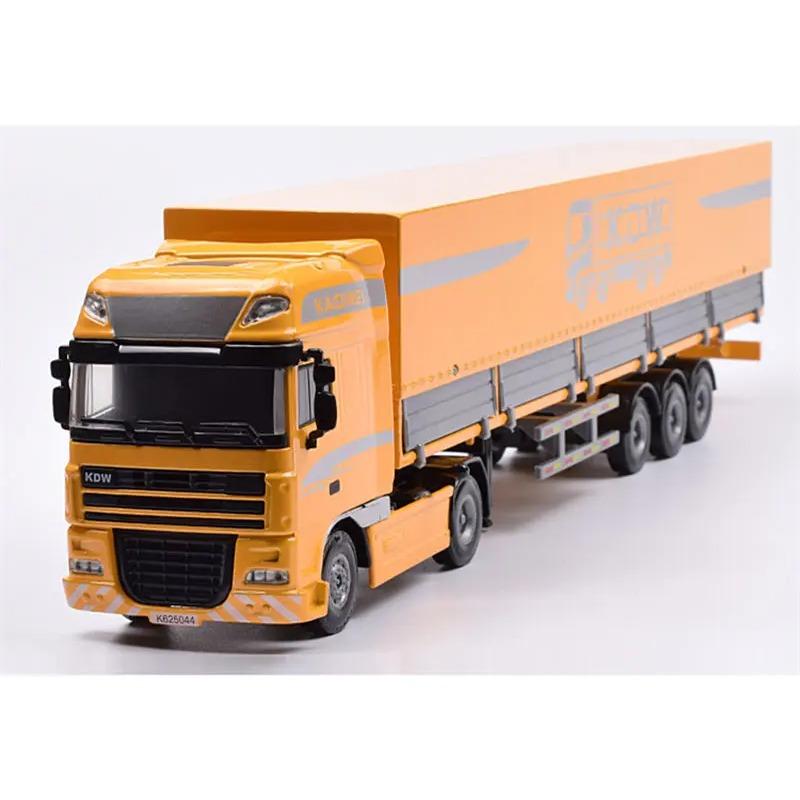 1/50 Diecast Container Truck Car Model Alloy Metal Engineering Flatbed Transport Truck Vehicle Semi Trailer Car Model Kids Gifts