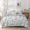 Cartoon Cat Duvet Cover Set Cartoon Animal Print Bedding Set With Pillowcase 2/3Pcs Comforter Cover For Bedroom Decor