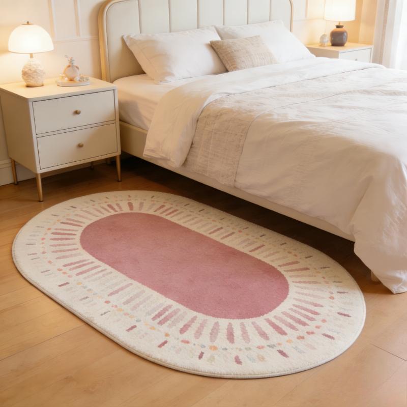 Cream Style Carpets for Living Room Light Luxury Bedroom Decor Carpet Art Fluffy Soft Bedside Rug Colorful Home Plush Floor Mat