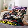 1Pc My Hero Academia Print Flannel Blanket, High Quality Comfortable for All Seasons, Home Decor, Warmth and Comfort, Perfect for Christmas Gifts