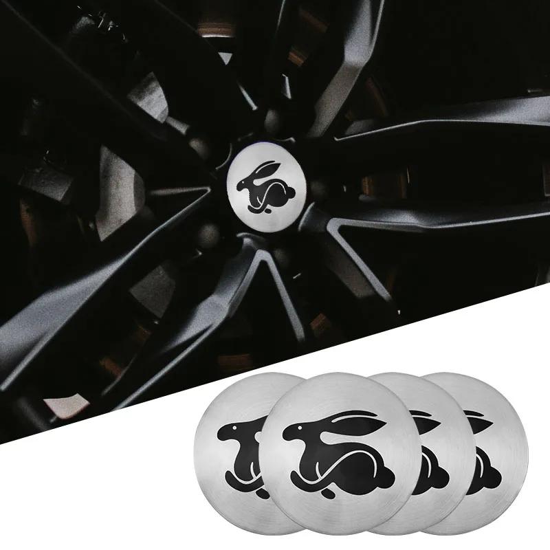 2025 Hot 4Pcs Car Wheel Hub Center Cap Metal Emblem Stickers For Volkswagen GTI R-Line R Polo T5 Golf Passat Scirocco Jetta Beet
