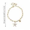 Copper Zircon Metal Shell Starfish Bracelet Sea Series Beach Hand Chain  Girls