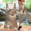 Camouflage-Print Yoga-Outfit für Damen Mode Workout-Leggings Fitness Sport Freizeit Yoga-Set Sportanzug
