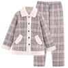 New Autumn Winter Ladies Pajamas Cotton Padded Warm Loungewear Cotton Three-layer Plus Sleepwear Large Size Homewear Suit