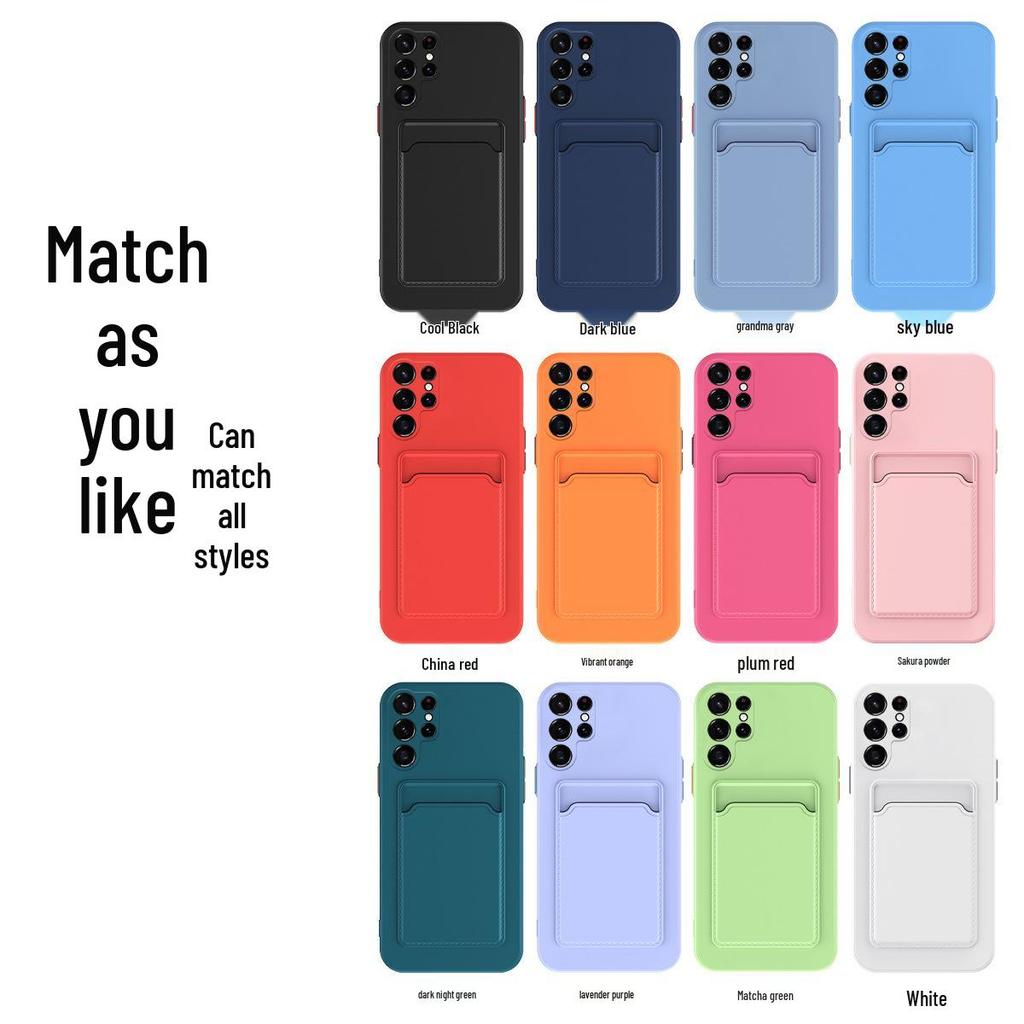 Samsung S25 Ultra Soft Silicone Card Holder Phone Case for Note 20 Ultra