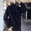 Men's Autumn/Winter Half-Zip Solid Sweatshirt - Loose, Versatile, Streetwear Style