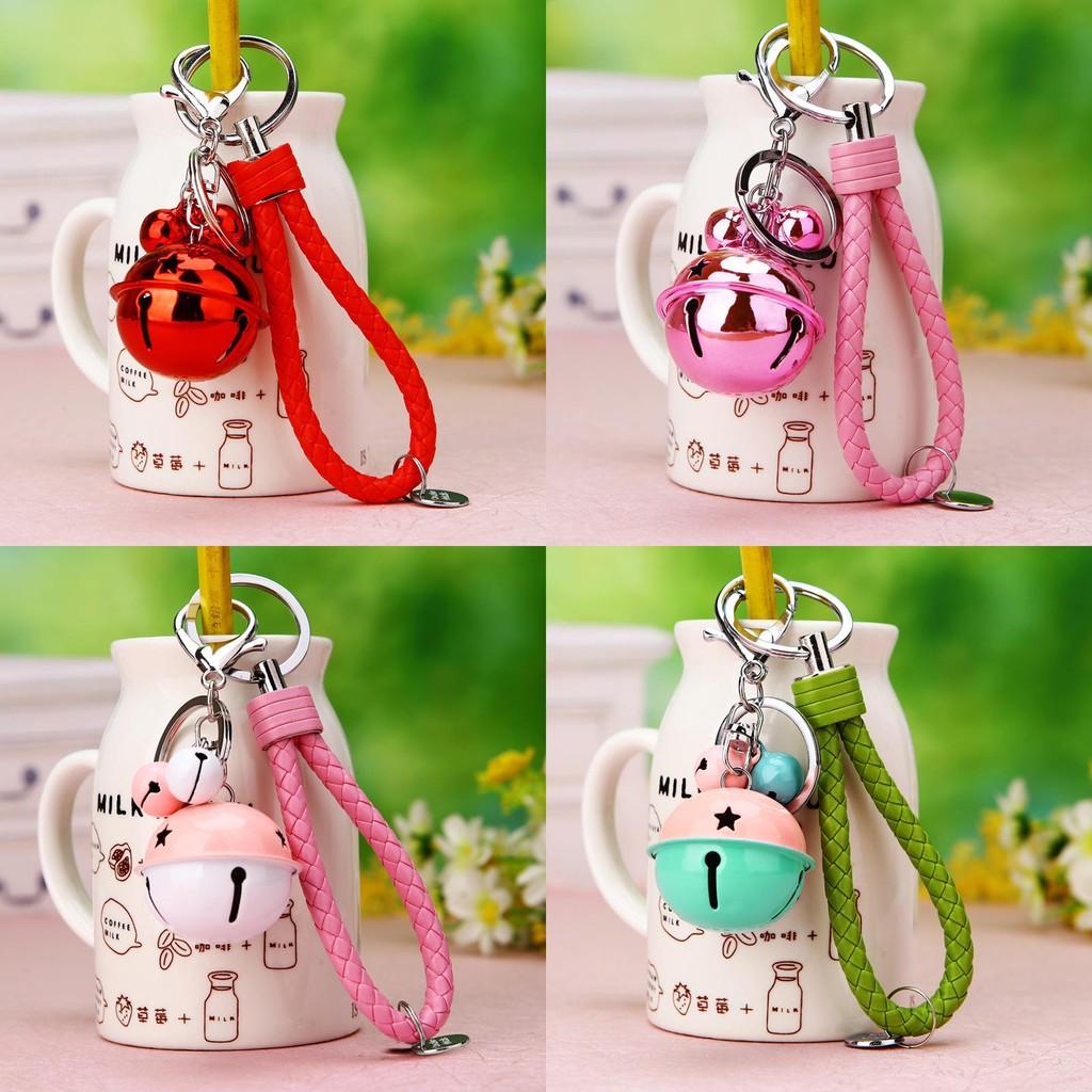 Creative Woven Rope Keychain With Metal Ring And Bell Design For Couples And Men Women
