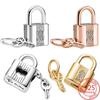 New 925 Sterling Silver Gold Padlock & Key Dangle Charm Fit  Original  Silver Bracelet Beads for Women Fine Jewelry Gift
