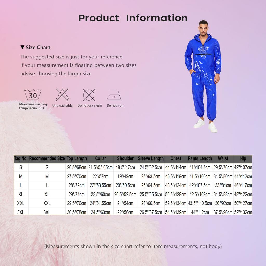 Men Waterproof Hip Hop Dance Outfit Long Sleeve Hooded Jacket with Jogging Pants Raincoat Windbreaker Streetwear Dancewear