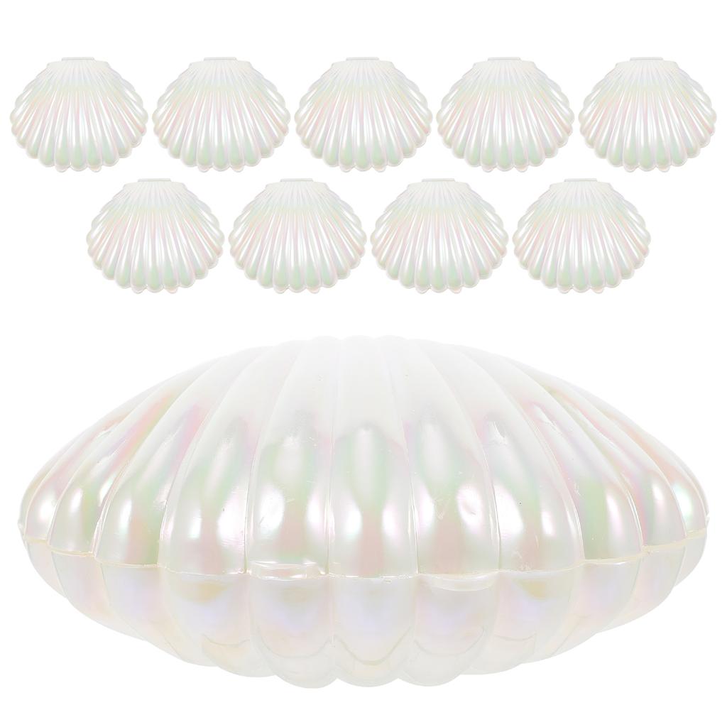 10pcs Plastic Shell Candy Boxes Biscuit Treats Holder MakeUp Jewelry Storage Boxes Baby Shower Wedding Birthday Party Favor