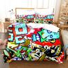 Cartoon Style Hip-hop Doodle 3D Printed Duvet Style Pillowcase Bedding Set Teenager Bedroom Decor Bed Set