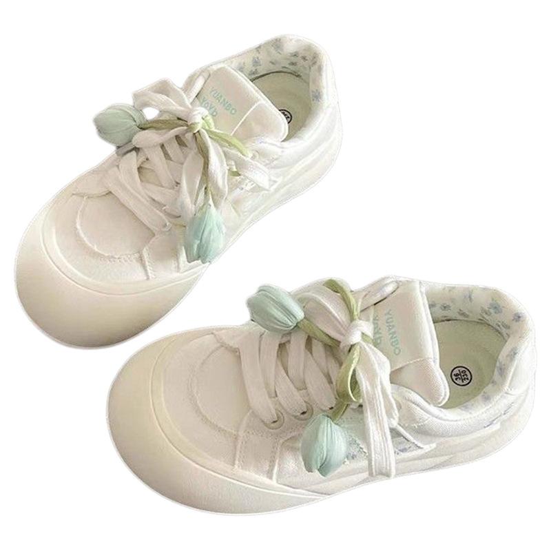 Student board shoes women's spring and autumn new tulip platform with skirt casual bread shoes