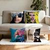 L-Lady Gaga Pillow Case Anti-dustmite Pillowcase Invisible Zipper Silky Short Plush Sofa Cushion Cover