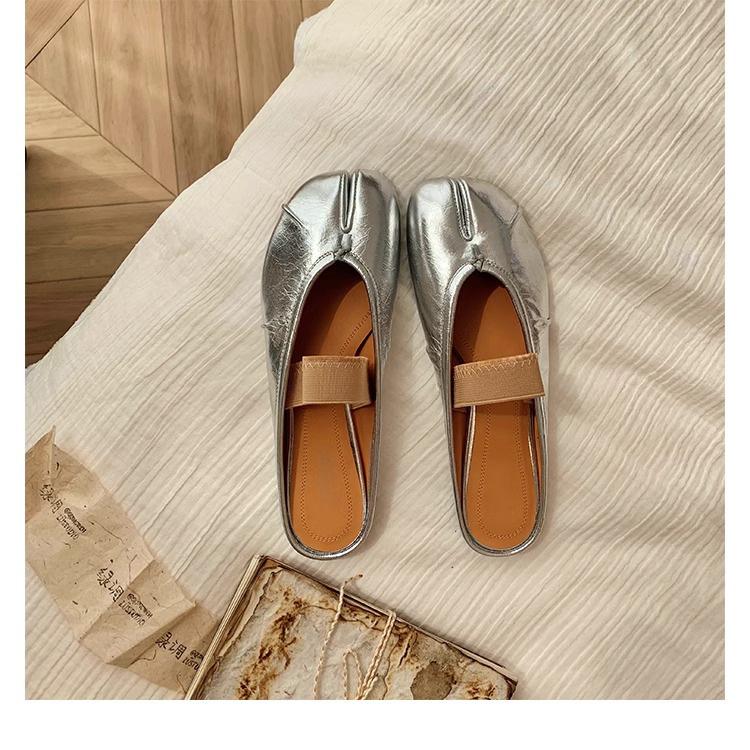 Grape mother pig's trotters shoes spring toe single shoes 2025 spring women's shoes 2025 spring and summer half slippers outer wear
