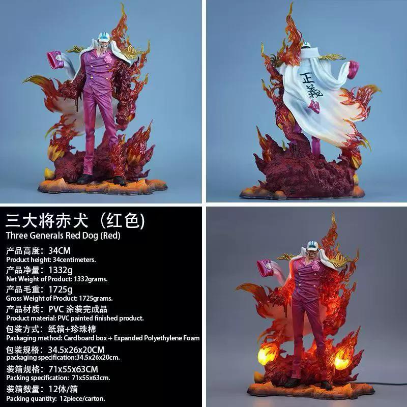 One Piece Akainu Figure 30Cm Luminous Marine Admiral Gk Statue Collectible Manga Model Ornament Birthday Gift For Anime Fans