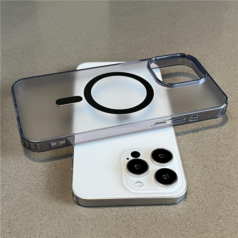 Luxury Magsafe Wireless Charge Matte Translucent Case For iPhone 15 14 13 12 11 Pro Max Plus Mini Magnetic Soft Bumper Cover