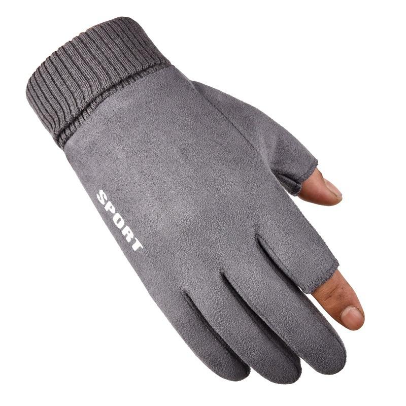 

Замшевые перчатки для мужчин и женщин Зимние Плюс Бархатные Теплые Нескользящие Сенсорные для Вождения На Открытом Воздухе Бега Рыбалки Велоспорта one size