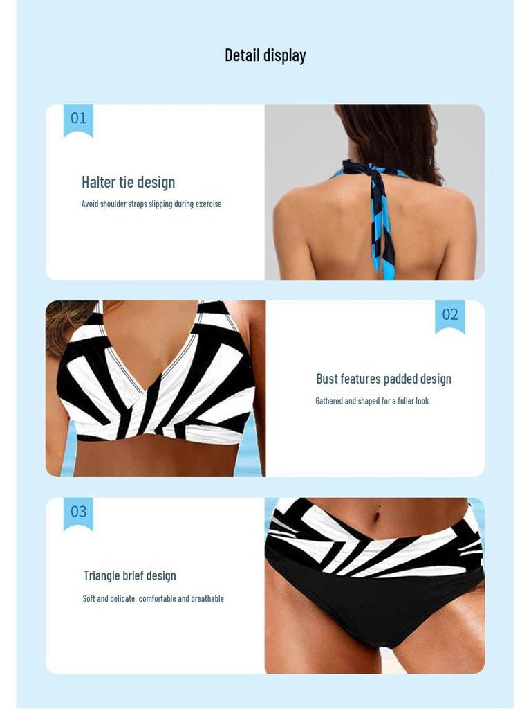 European & American Sexy Plus Size Backless Bikini Swimwear