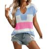 New Summer Color-blocking Casual Short-sleeved Sweater