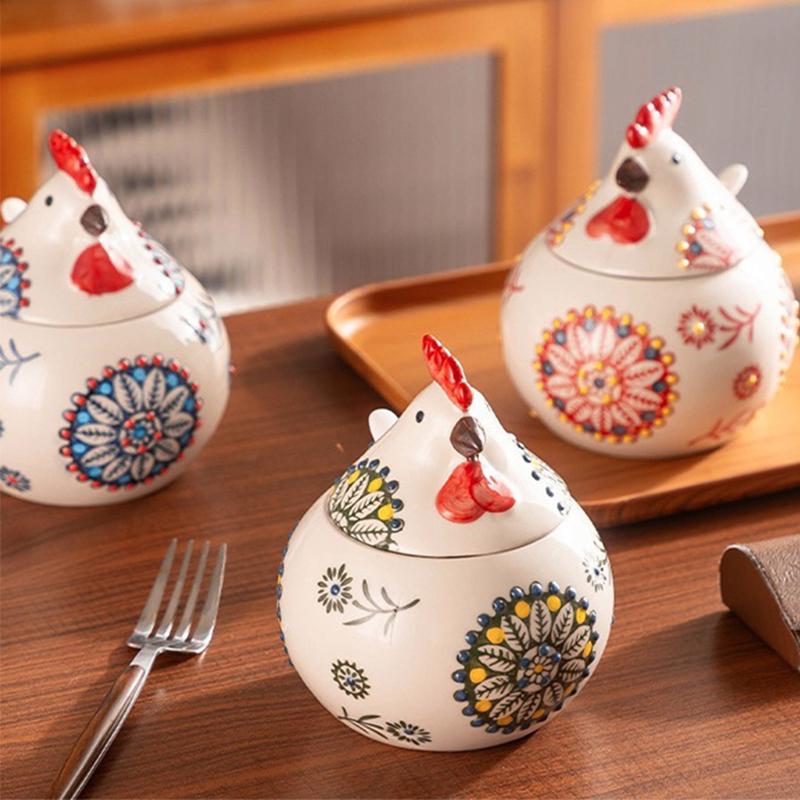 Cute Chick Ceramic Canister Candy Jar Storage Jar with Lid