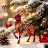 Decorative Hanging Ornaments for Tree 2PCS Christmas Goat Ornaments, 2D Acrylic Ornament Shopping Mall Pendants, Lightweight Festive Holiday