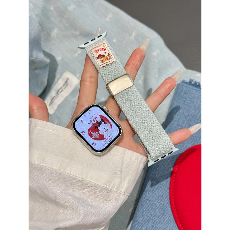 Dachshund Dog Magnetic Starp for Apple Watch 38 40mm 41 42 44 45 46mm 49mm Elastic Weav Watch Band for IWatch S10 9 8 7 6 5 4 SE